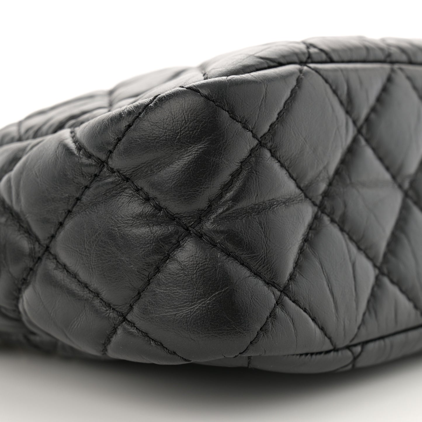 Aged Calfskin Quilted Small Reissue Camera Case Black
