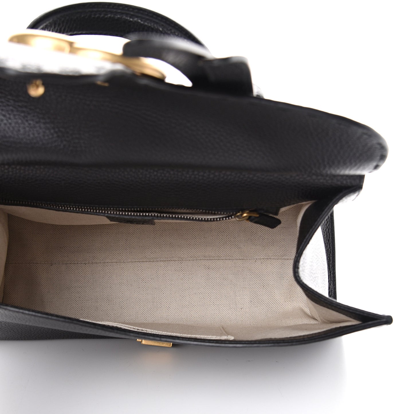 Calfskin Small GG Marmont Top Handle Bag Black