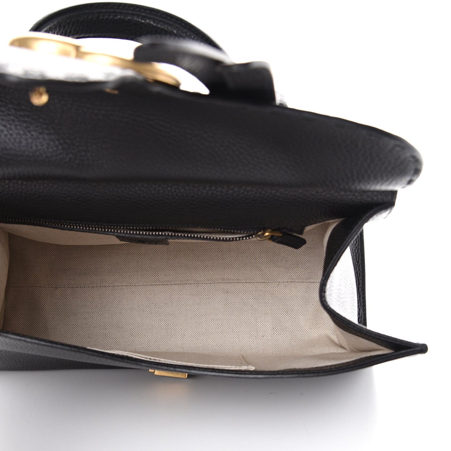 Gucci Calfskin Small GG Marmont Top Handle Bag Black 4 of 10