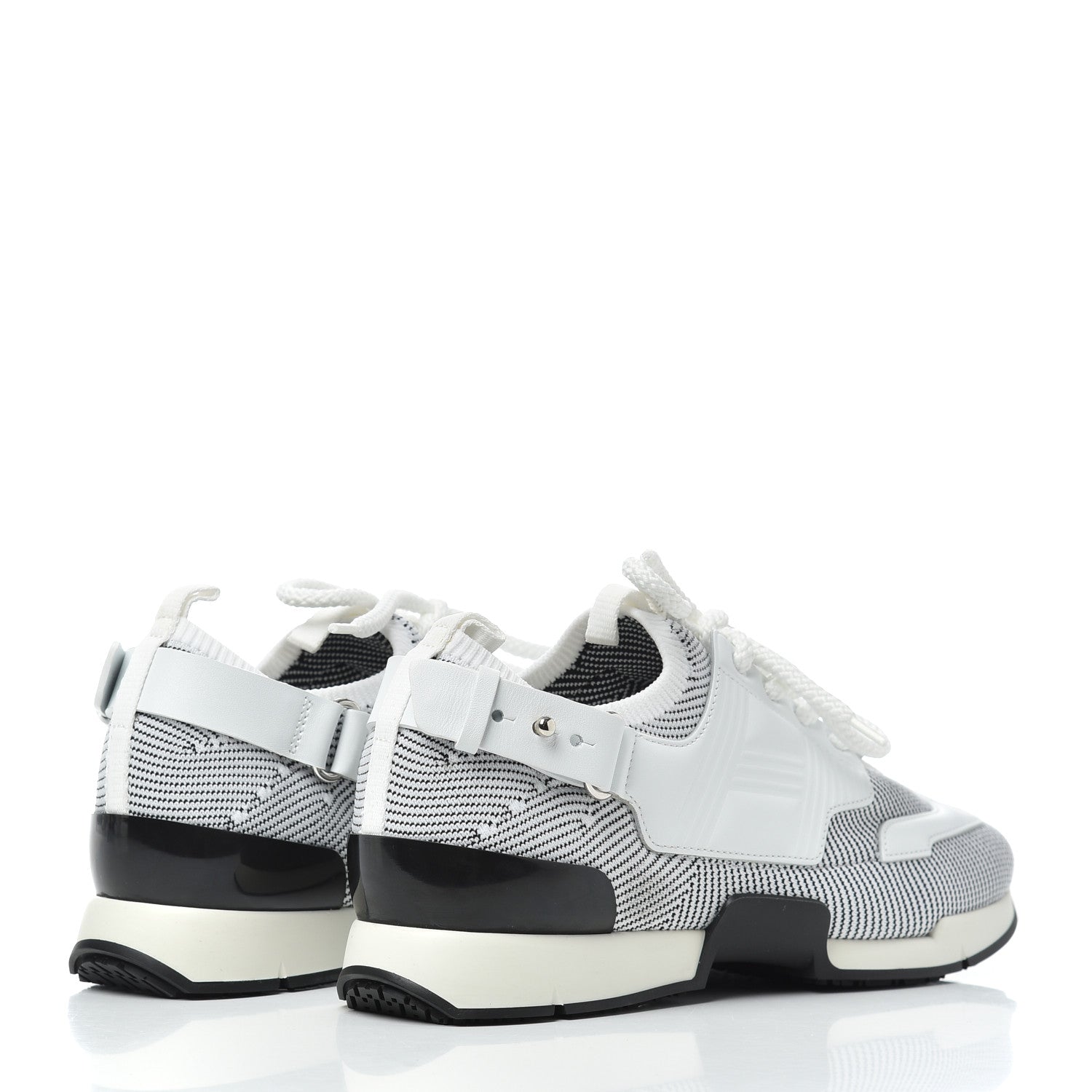 Hermes Calfskin Womens Athlete Sneakers 38.5 White Multicolor 4 of 8