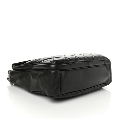 Chanel Lambskin Quilted Front Pocket Shopping Tote Black 4 of 9