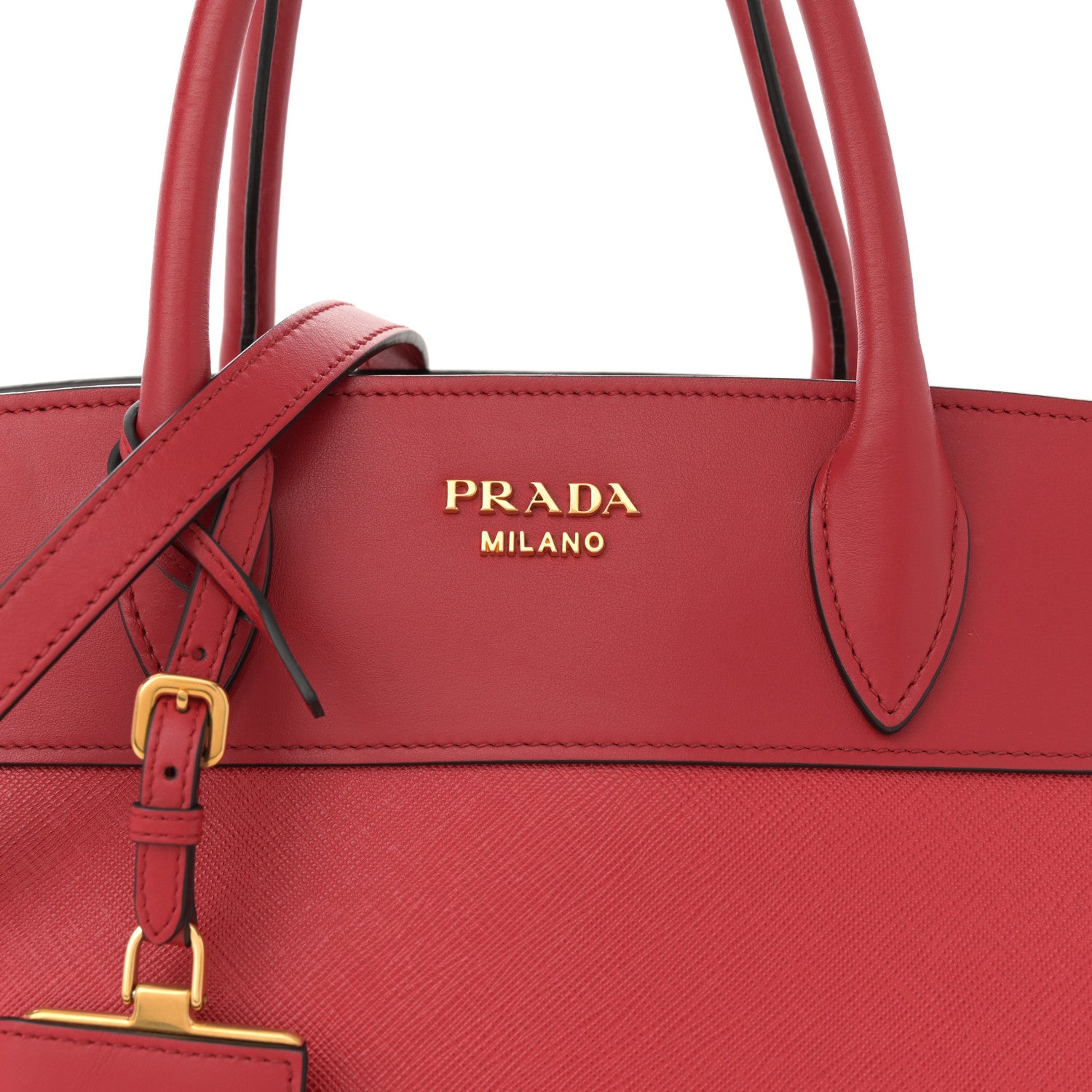 Prada Saffiano City Calfskin Medium Esplanade Rosso 8 of 13