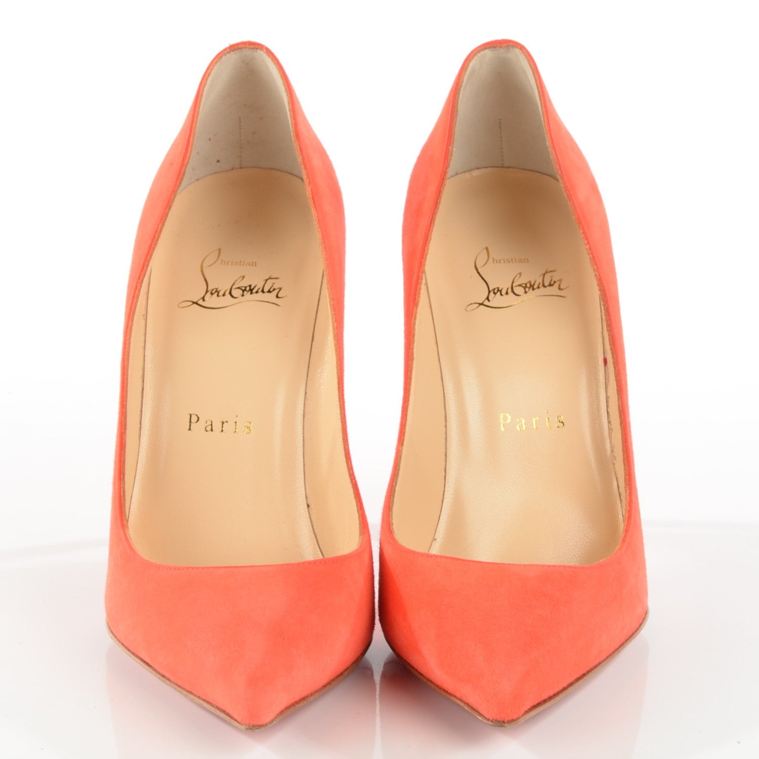 Christian Louboutin Suede Pigalle Follies 100 Pumps 37 Papaye 2 of 7