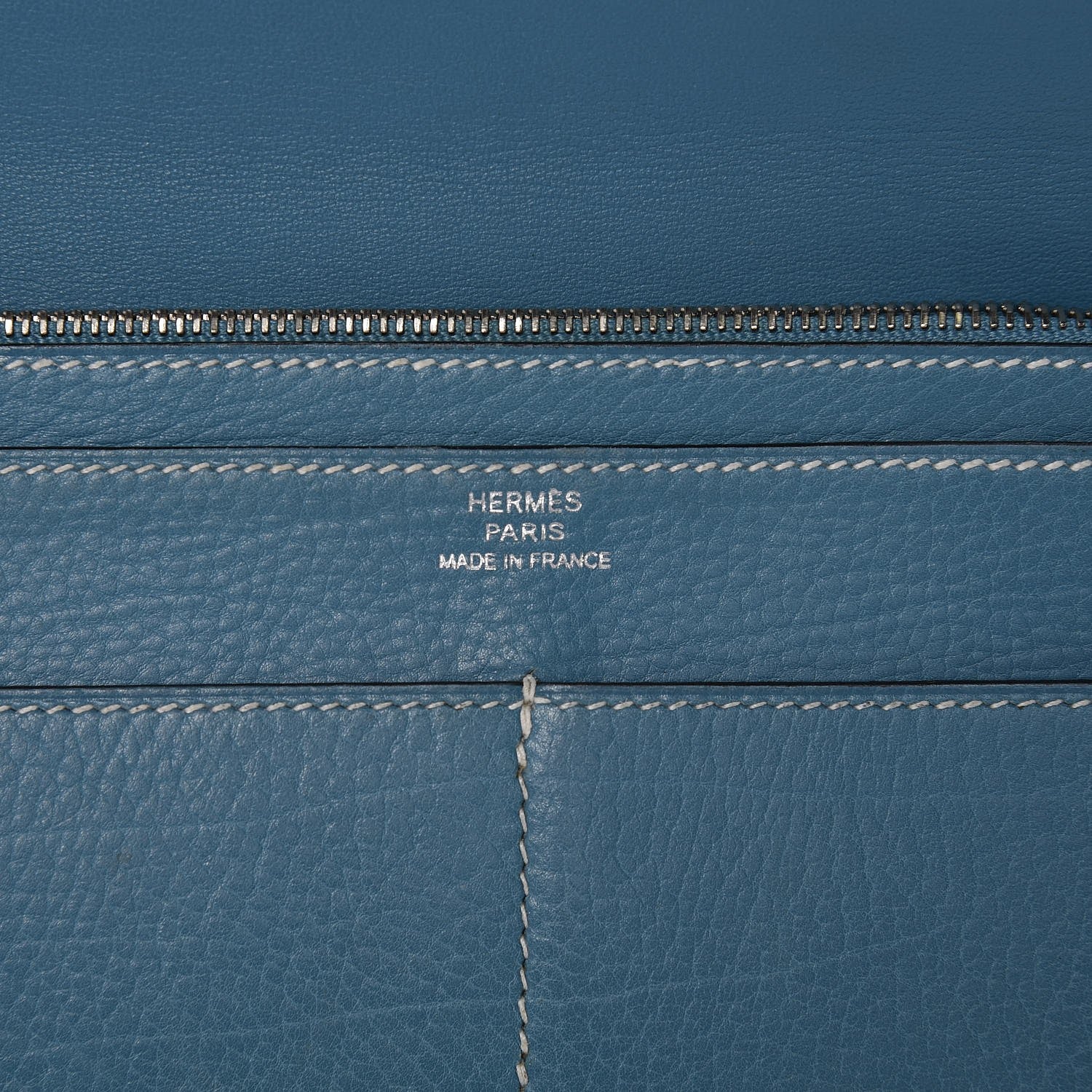 Hermes Togo Dogon Duo Wallet Blue Jean 7 of 11