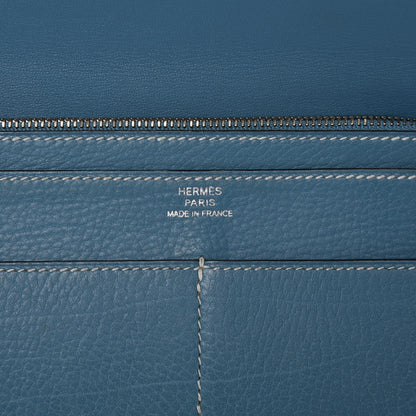 Hermes Togo Dogon Duo Wallet Blue Jean 7 of 11