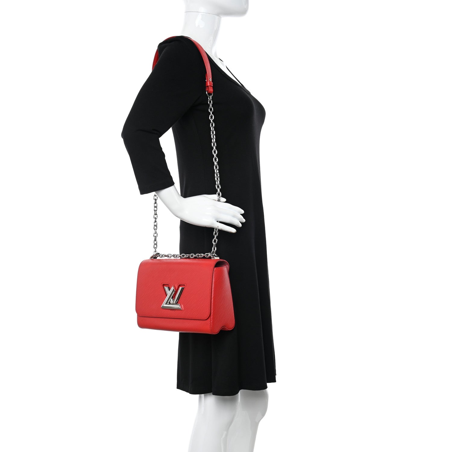 Louis Vuitton Epi Twist Shoulder Bag MM Coquelicot 2 of 19