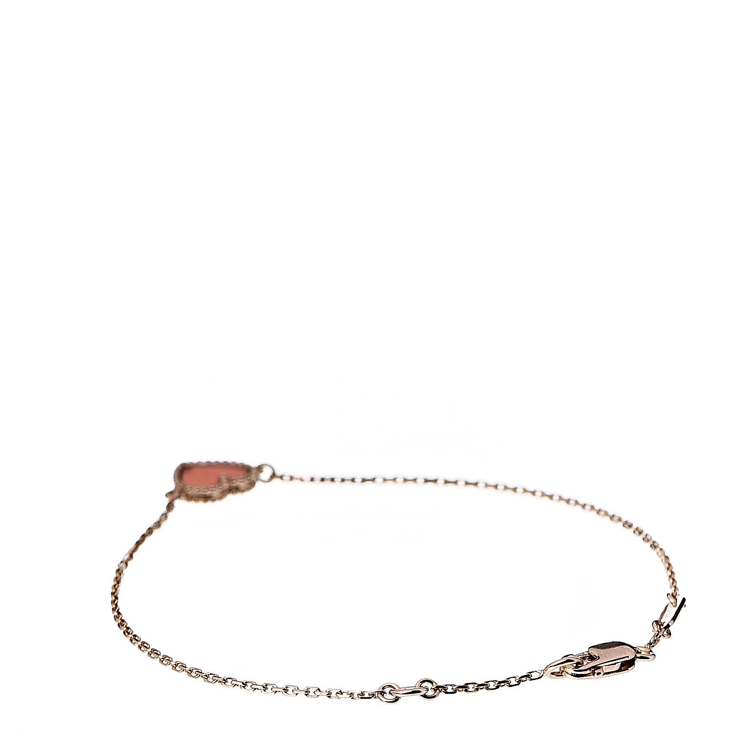 Van Cleef & Arpels 18K Rose Gold Carnelian Sweet Alhambra Heart Bracelet 3 of 6