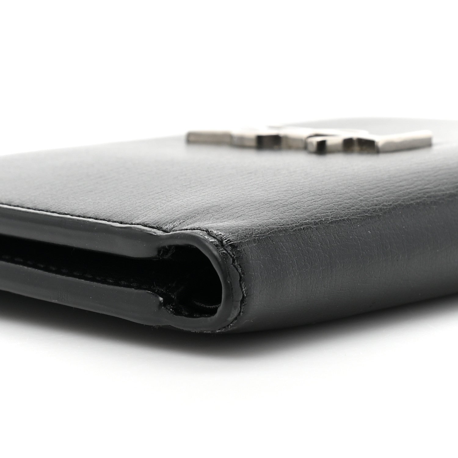 Saint Laurent Calfskin Monogram Bi Fold Zipped Wallet Black 11 of 12