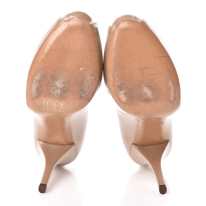 Louis Vuitton Patent Calfskin Oh Really Peep Toe Pumps 39.5 Beige Rose 7 of 12
