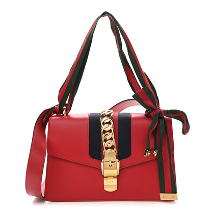 Gucci Calfskin Small Sylvie Shoulder Bag Hibiscus Red 1 of 9