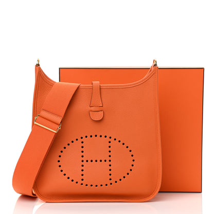 Hermes Taurillon Clemence Evelyne III PM Orange 13 of 13