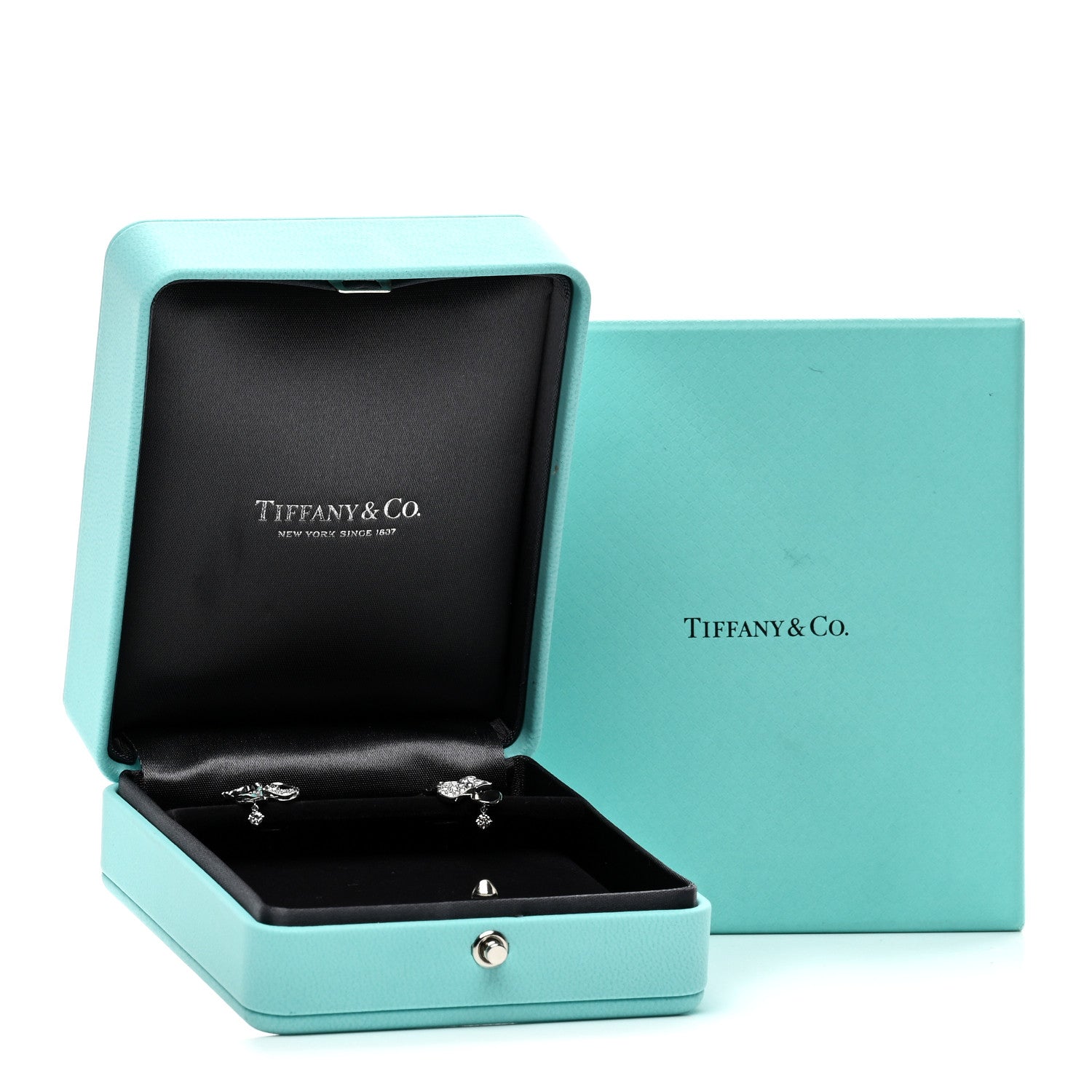 Tiffany Platinum Diamond Paper Flowers Cluster Drop Earrings 5 of 5