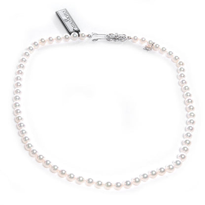 Mikimoto 18k White Gold Diamond Pearl Strand Choker 16 3 of 8