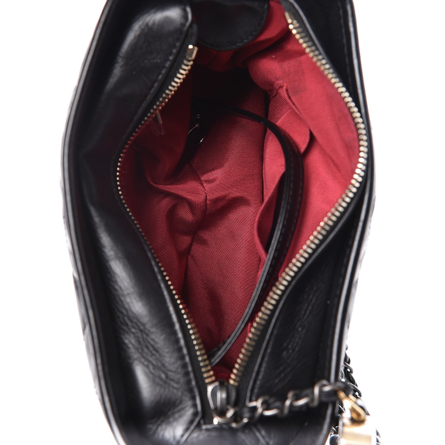 Aged Calfskin Quilted Small Gabrielle Hobo Black