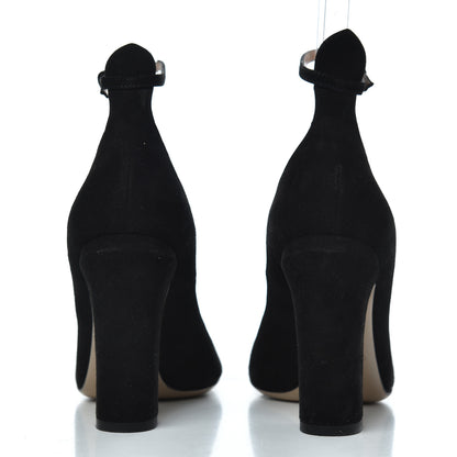Valentino Garavani Suede Tan-Go Mary Jane Ankle Strap 100mm Pumps 35.5 Black 6 of 11