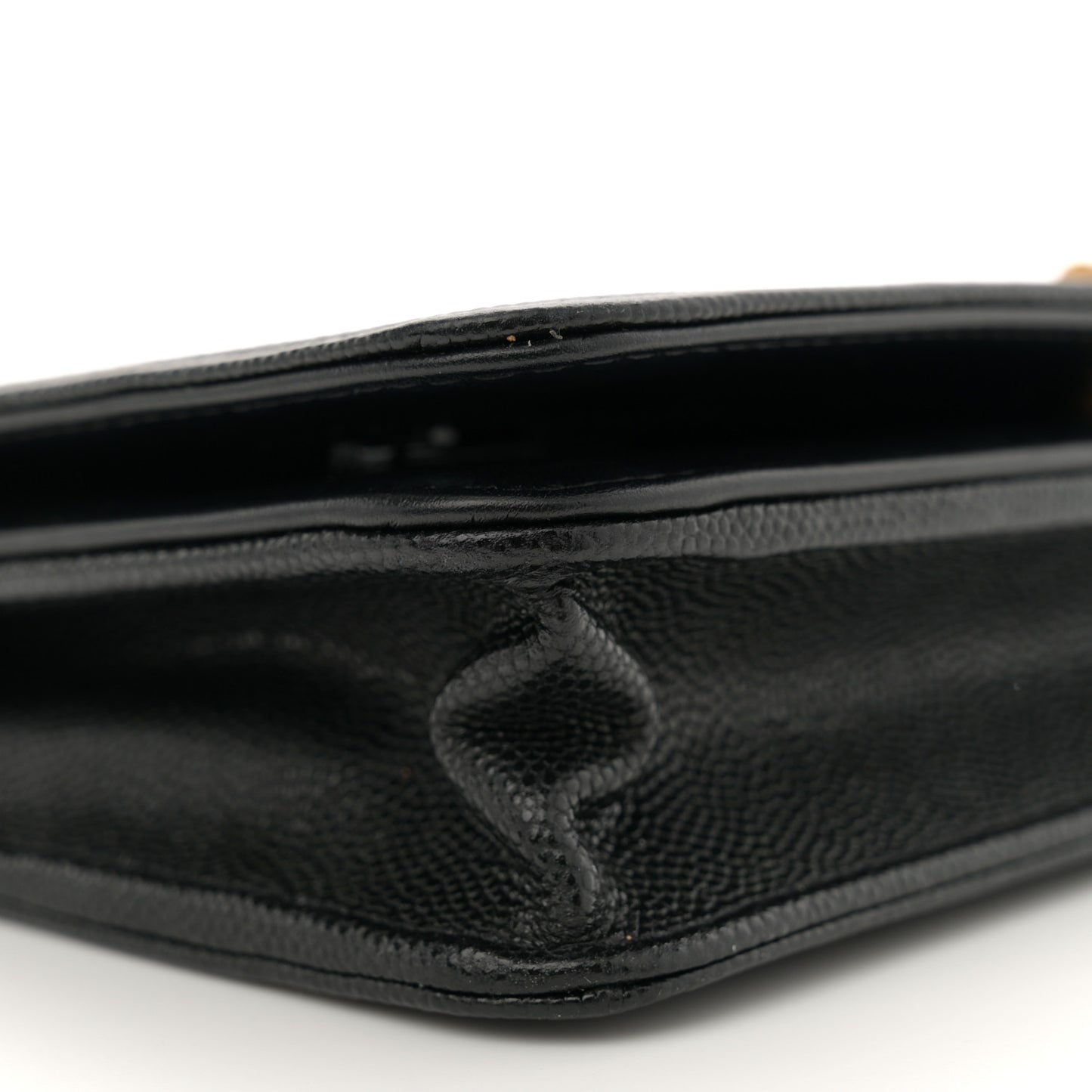 Caviar Quilted Boy Wallet On Chain WOC Black