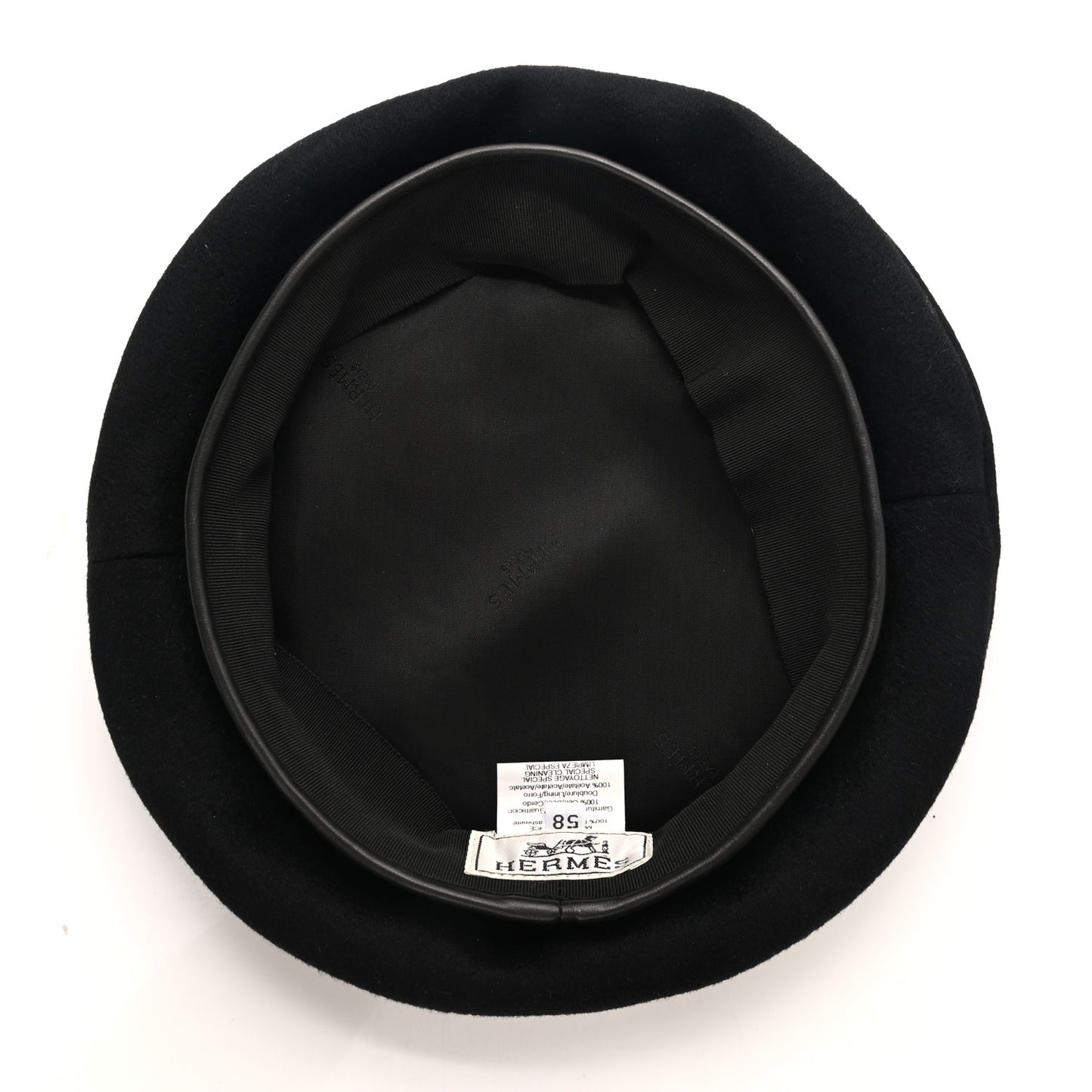 Cashmere Deerskin Beret 58 Black