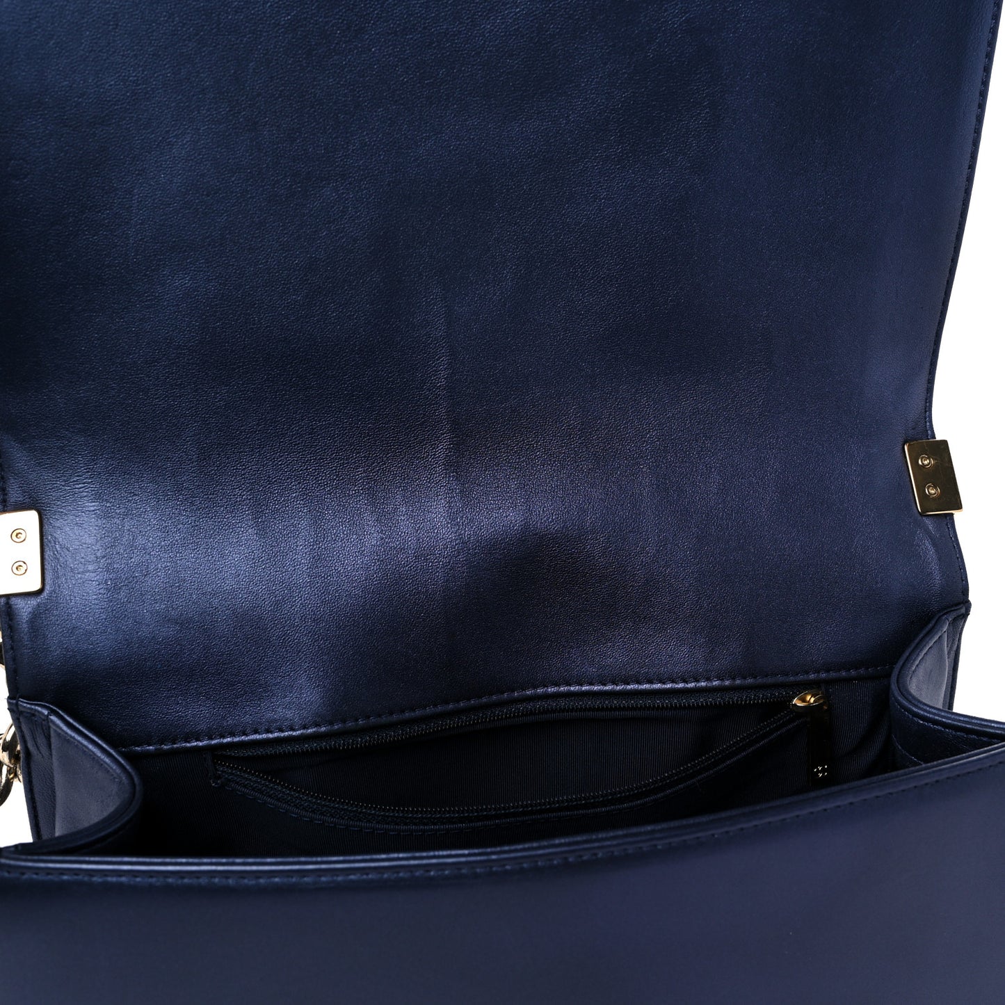 Lambskin Embossed New Medium Boy Cube Flap Navy