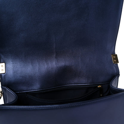 Chanel Lambskin Embossed New Medium Boy Cube Flap Navy 11 of 17