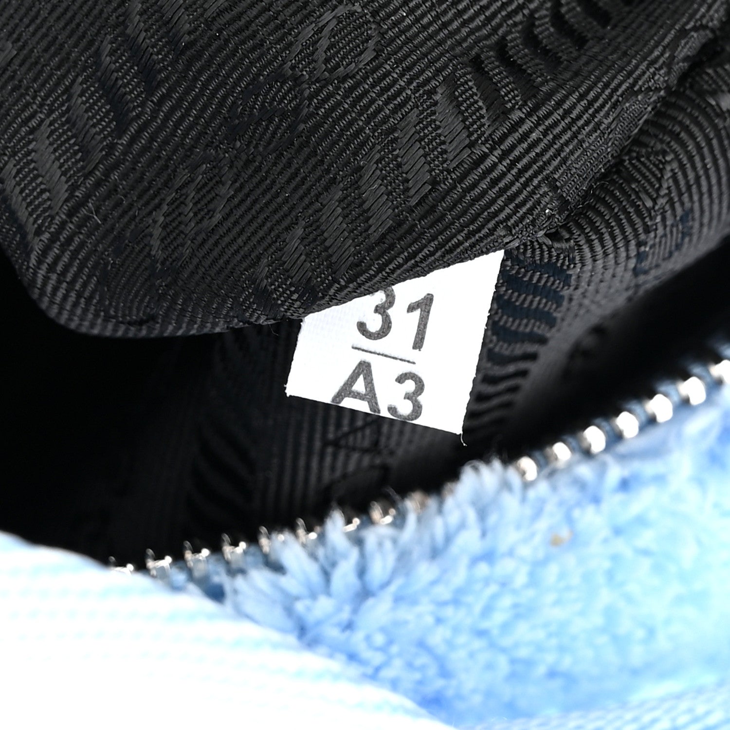 Prada Terry Cloth Mini Re-Edition 2000 Bag Celeste Black 7 of 9