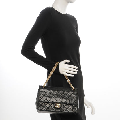 Chanel Lambskin Quilted Medium Bijoux Chain Double Flap Black 2 of 12