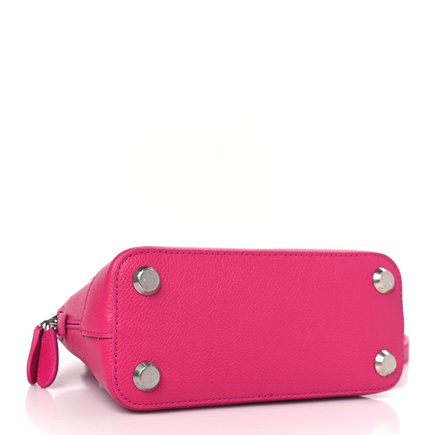 Grained Calfskin Logo XXS Ville Top Handle Bag Violet White