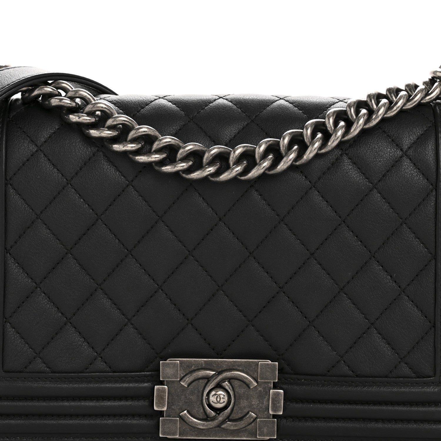 Chanel Calfskin Quilted Medium Boy Flap Black 8 of 14
