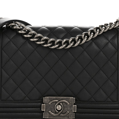 Chanel Calfskin Quilted Medium Boy Flap Black 8 of 14