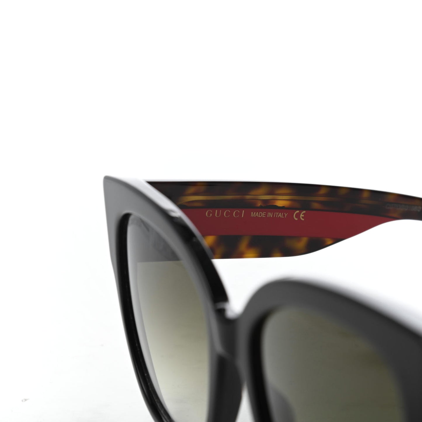 Acetate Square Frame Web Sunglasses GG0059S Black Tortoise