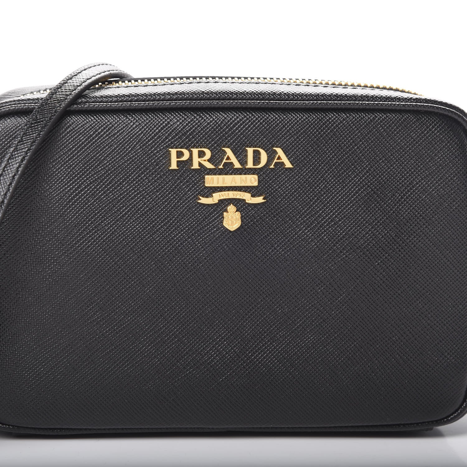 Prada Saffiano Lux Small Camera Crossbody Bag Black 7 of 9