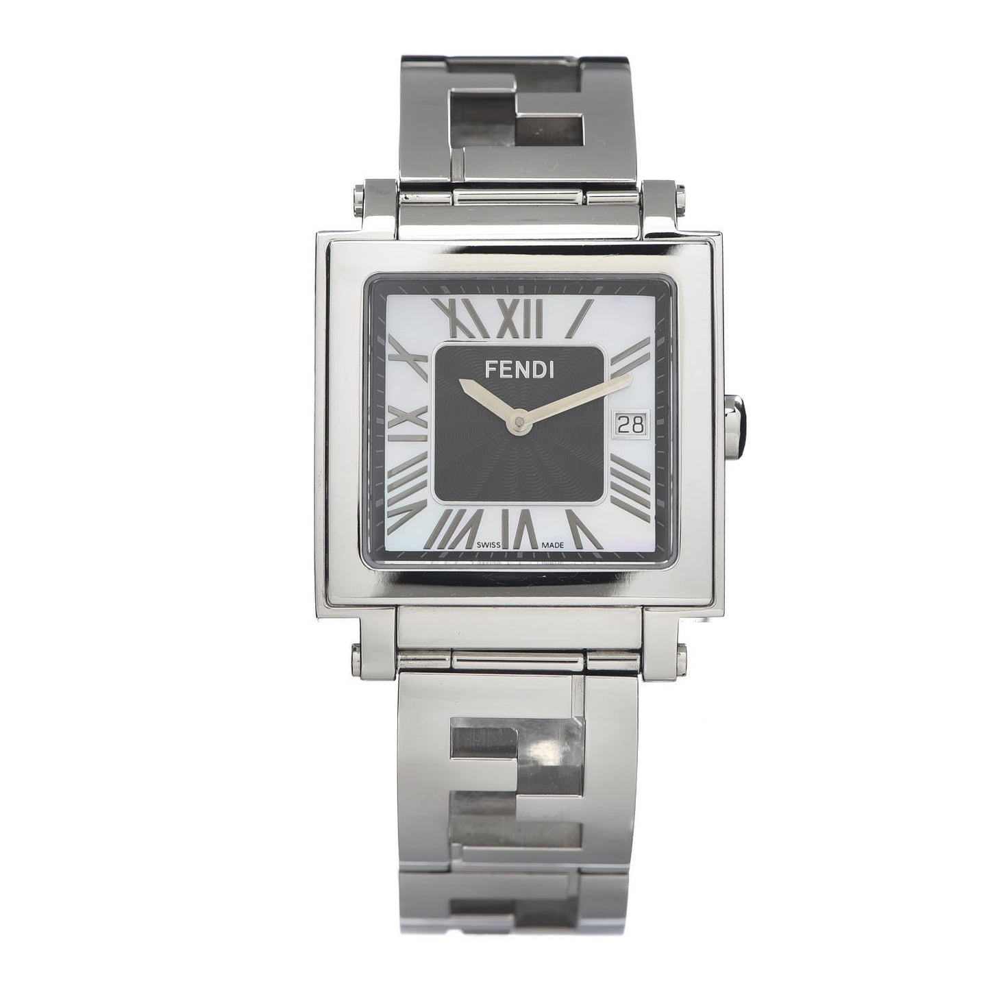 Stainless Steel Mother of Pearl 34mm Quadro Quartz Watch