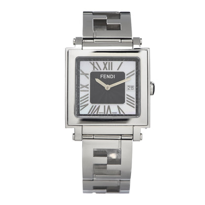 Fendi Stainless Steel Mother of Pearl 34mm Quadro Quartz Watch 1 of 6