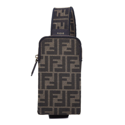 Fendi Fabric Jacquard FF 1974 Cell Pocket Strap You Tobacco Moro Black 1 of 11