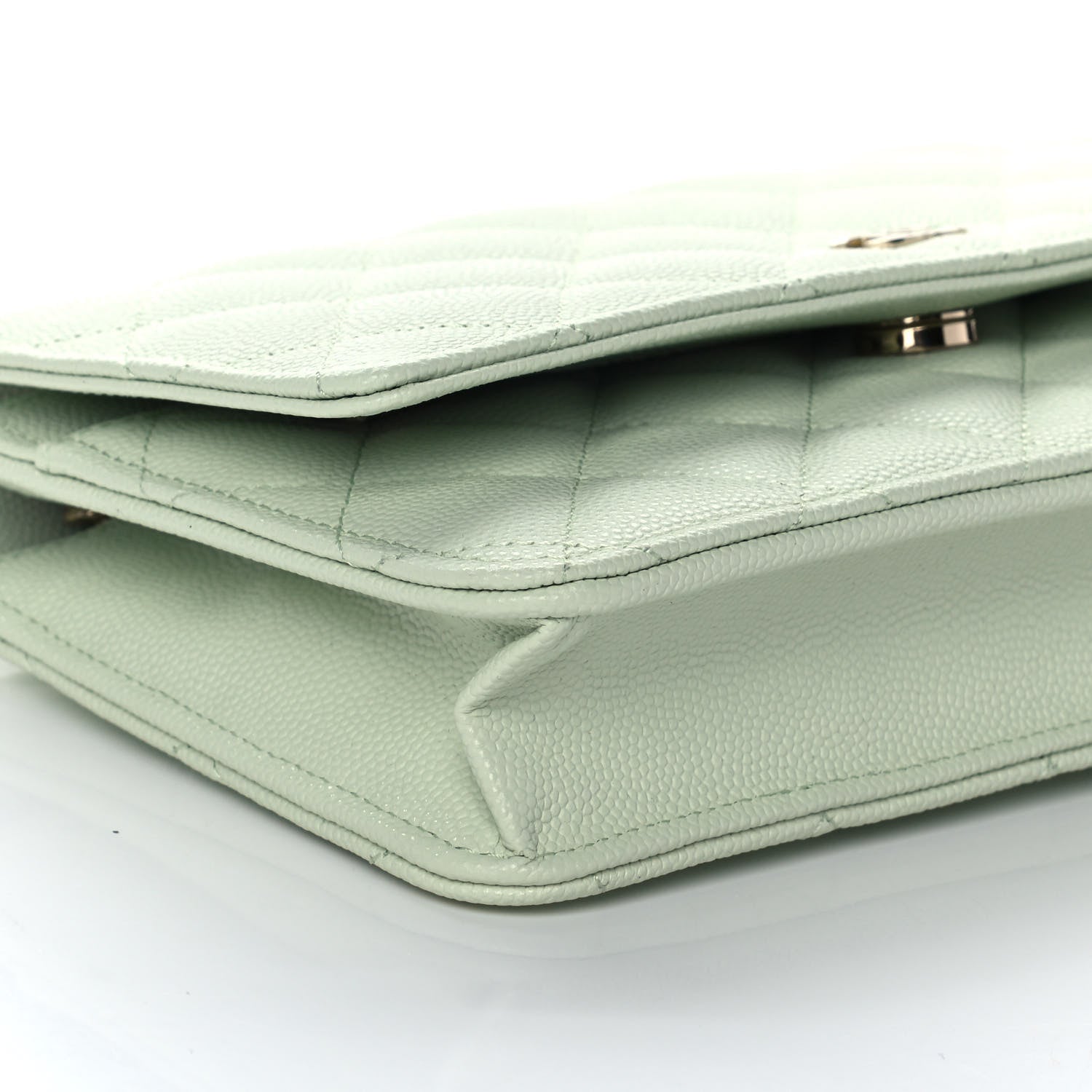 Chanel Caviar Quilted Wallet On Chain WOC Light Green 9 of 10
