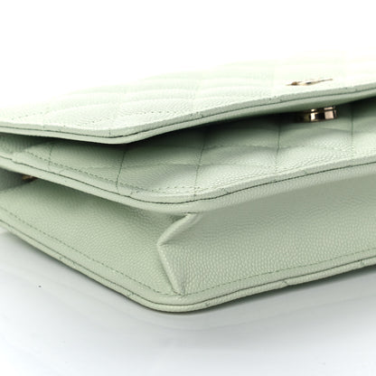 Chanel Caviar Quilted Wallet On Chain WOC Light Green 9 of 10