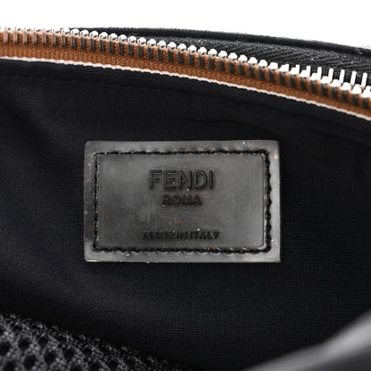 Fendi Nylon Vitello Century Pequin Logo Plate Pocket Belt Bag Black 7 of 10