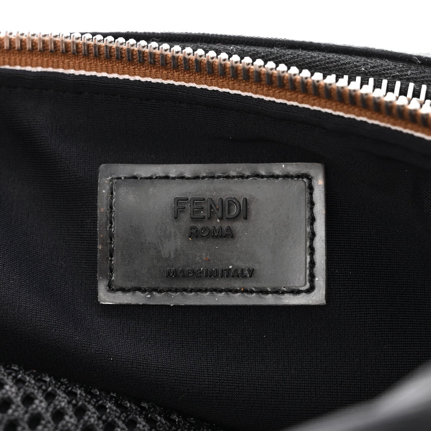 Nylon Vitello Century Pequin Logo Plate Pocket Belt Bag Black