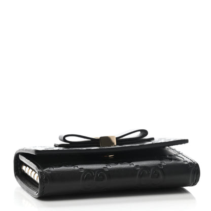 Gucci Guccissima Bow 6 Key Holder Case Black 3 of 6