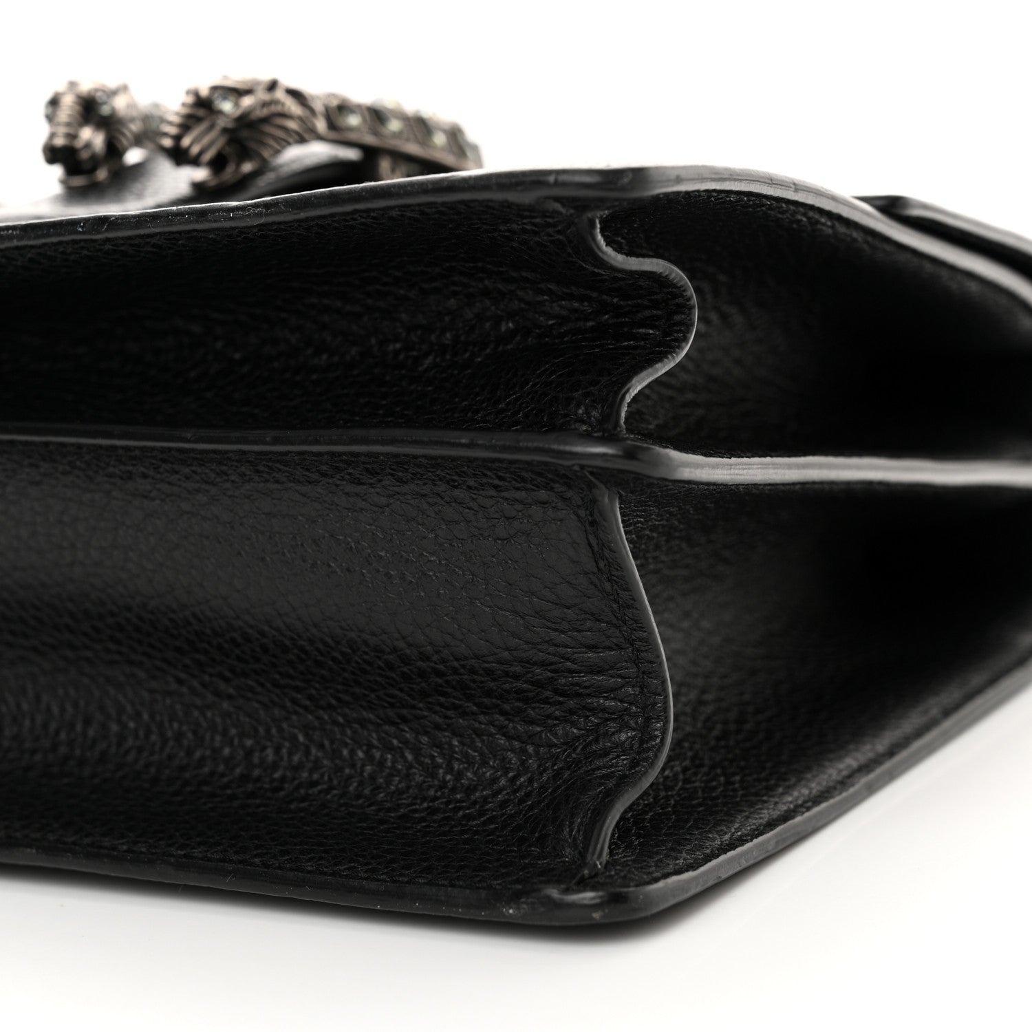 Gucci Dollar Calfskin Crystal Web Medium Dionysus Bamboo Top Handle Bag Black Black Diamond 10 of 10