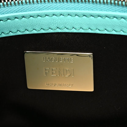 Fendi Sequin Paillettes Vitello Grace Sex and the City Baguette Spring Turquoise 6 of 9
