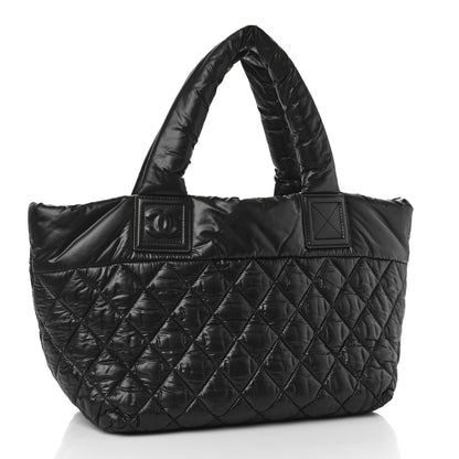 Chanel Nylon Quilted Small Coco Cocoon Tote Black 3 of 9