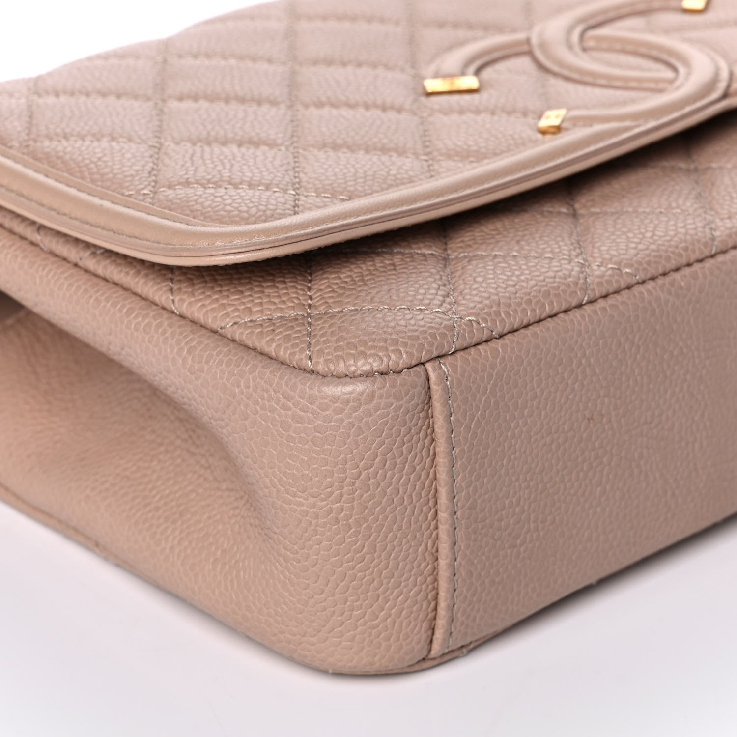 Chanel Caviar Quilted Medium CC Filigree Flap Beige 9 of 11