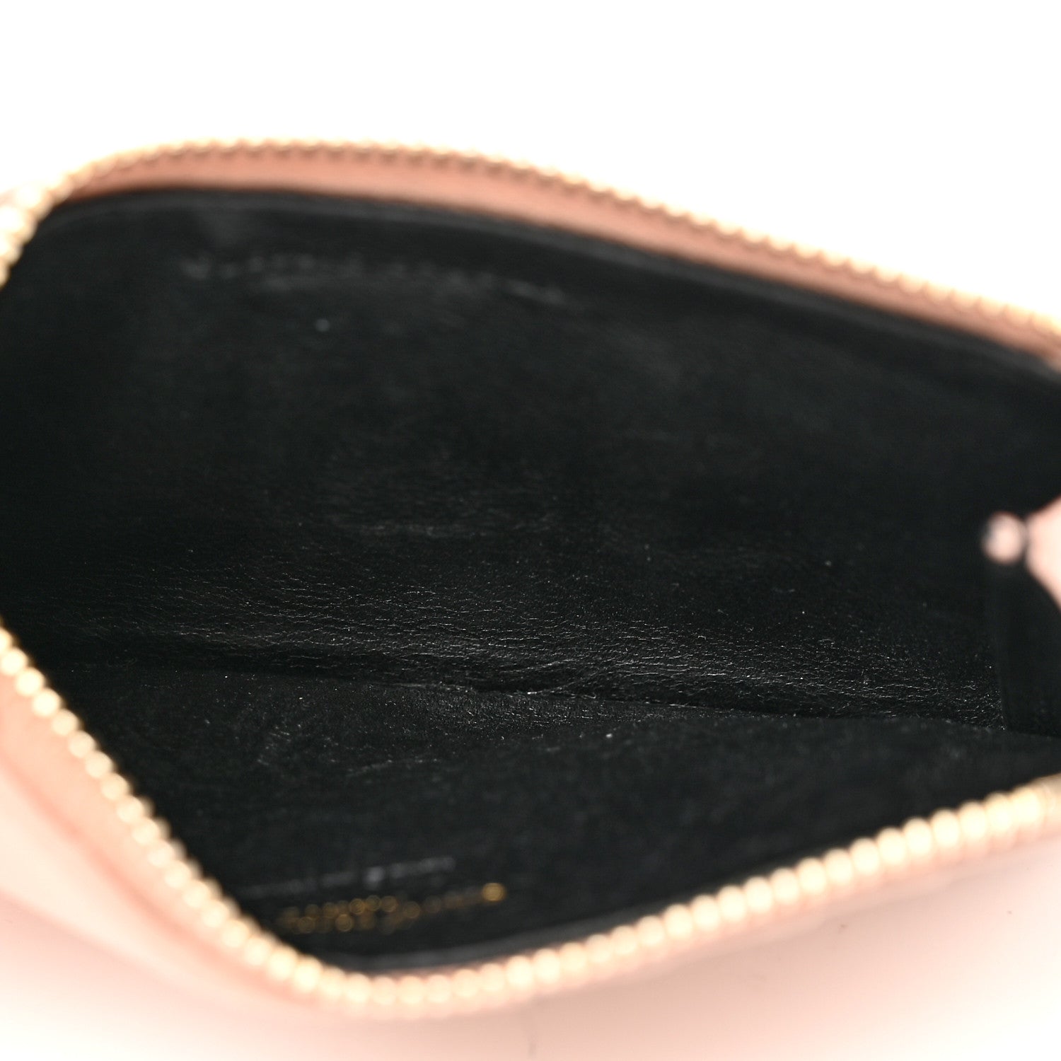 Saint Laurent Grain De Poudre Matelasse Chevron Monogram Fragments Zippered Card Case Nude Powder 5 of 9