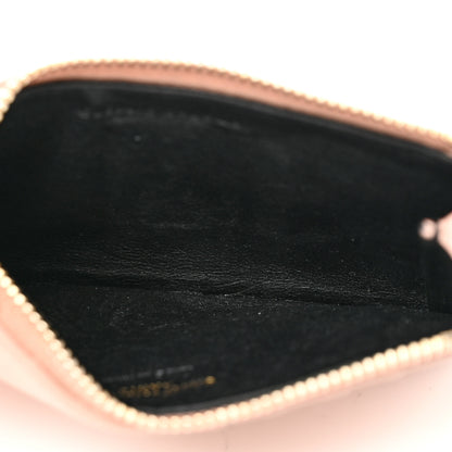 Saint Laurent Grain De Poudre Matelasse Chevron Monogram Fragments Zippered Card Case Nude Powder 5 of 9