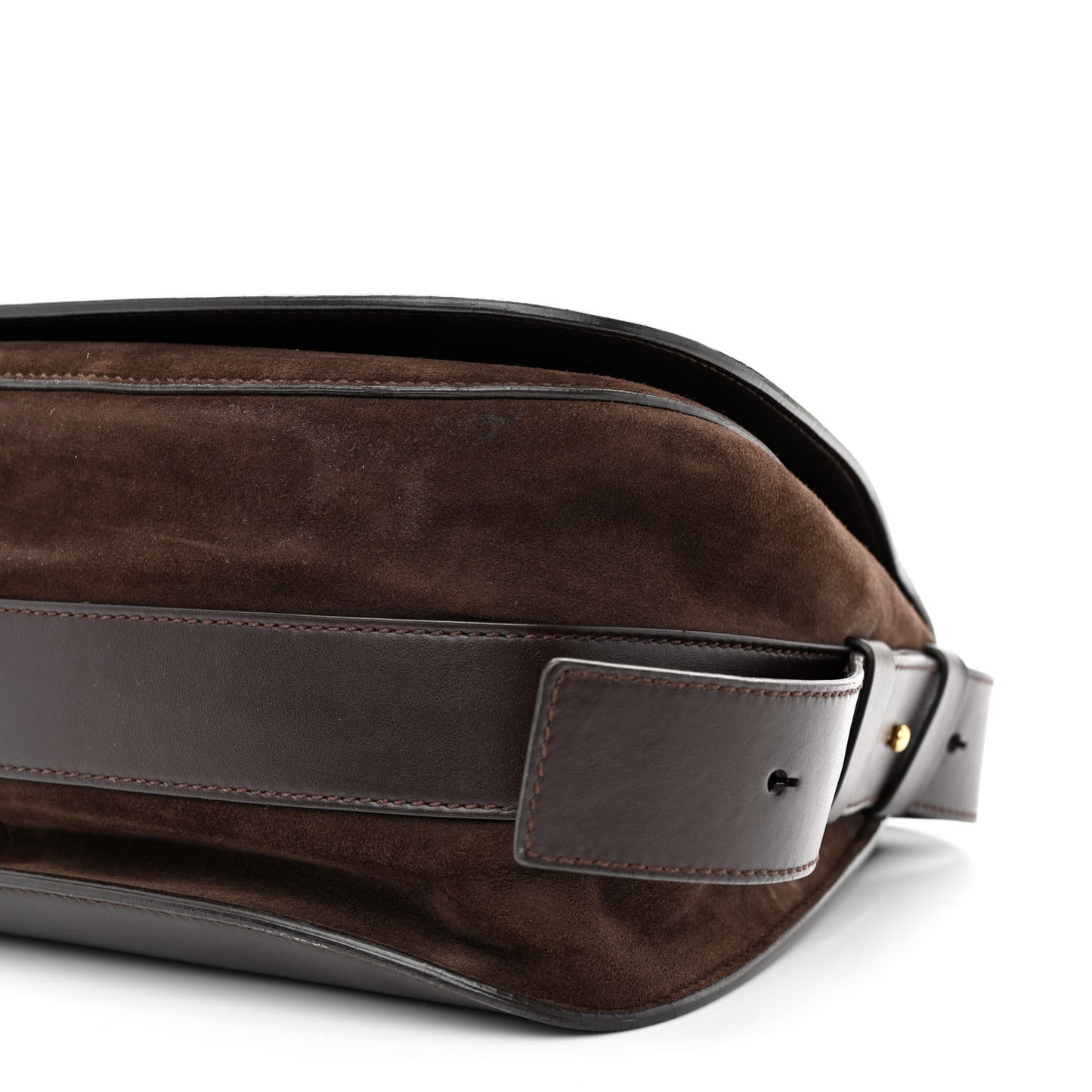 Suede Jennifer Saddle Bag Brown