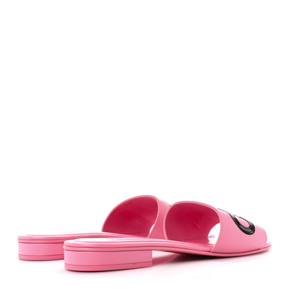 Chanel Calfskin Patent Calfskin Logo Mules 41 Pink Black 4 of 9