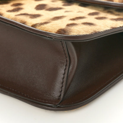 Valentino Garavani Pony Hair Leopard Vlogo Loco Shoulder Bag Champagne Testa Di Moro Fondant 9 of 9