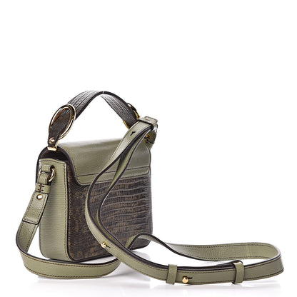 Chloe Goatskin Calfskin Lizard Embossed Mini C Double Carry Antique Green 3 of 9