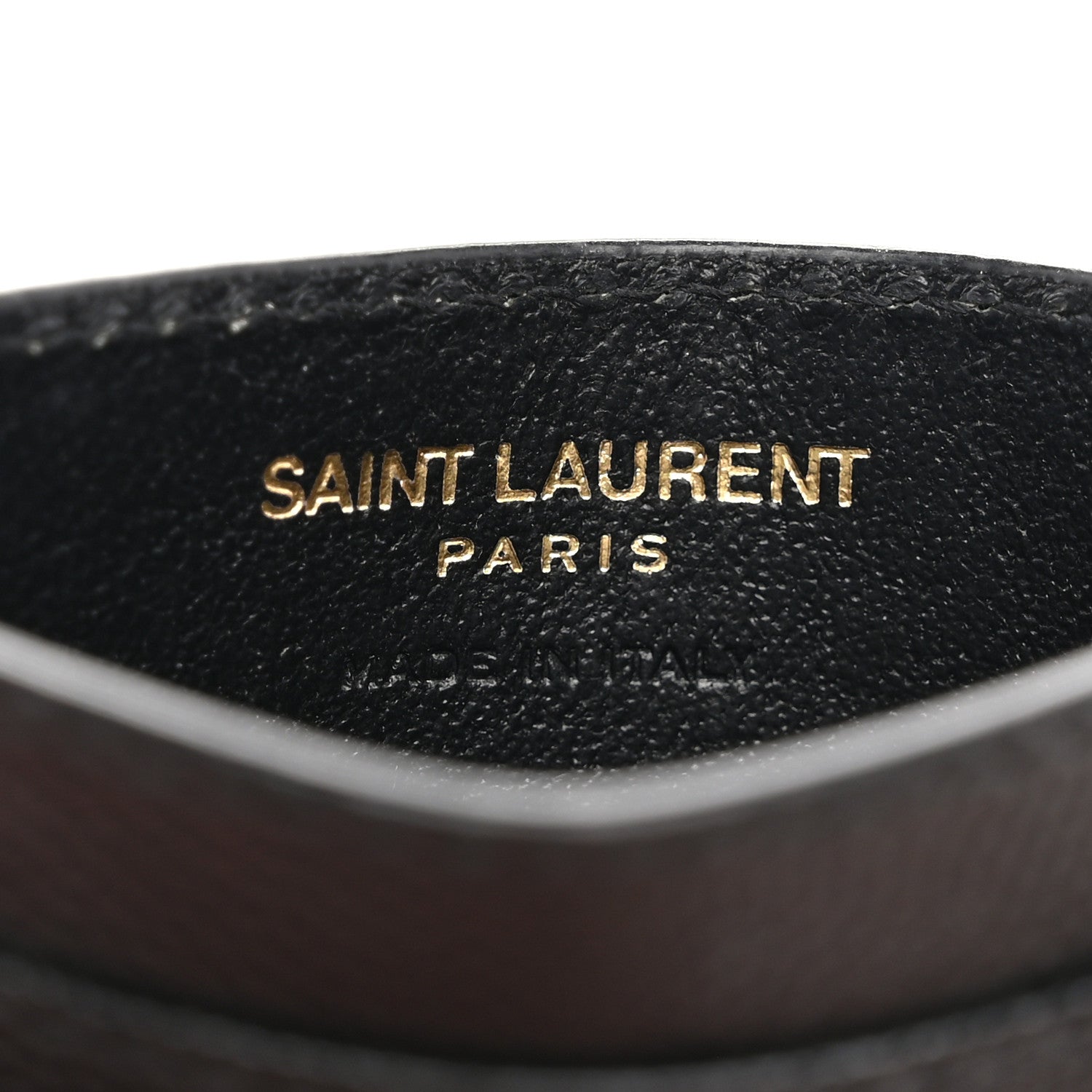 Saint Laurent Grain De Poudre Matelasse Chevron Monogram Credit Card Case Black 7 of 8