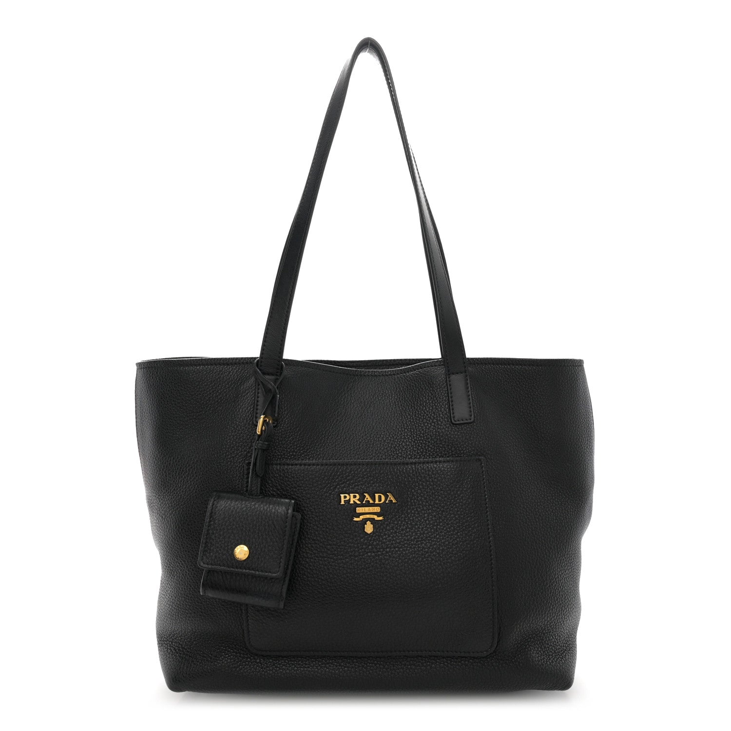 Prada Vitello Daino Pocket Shopping Tote Black 1 of 12